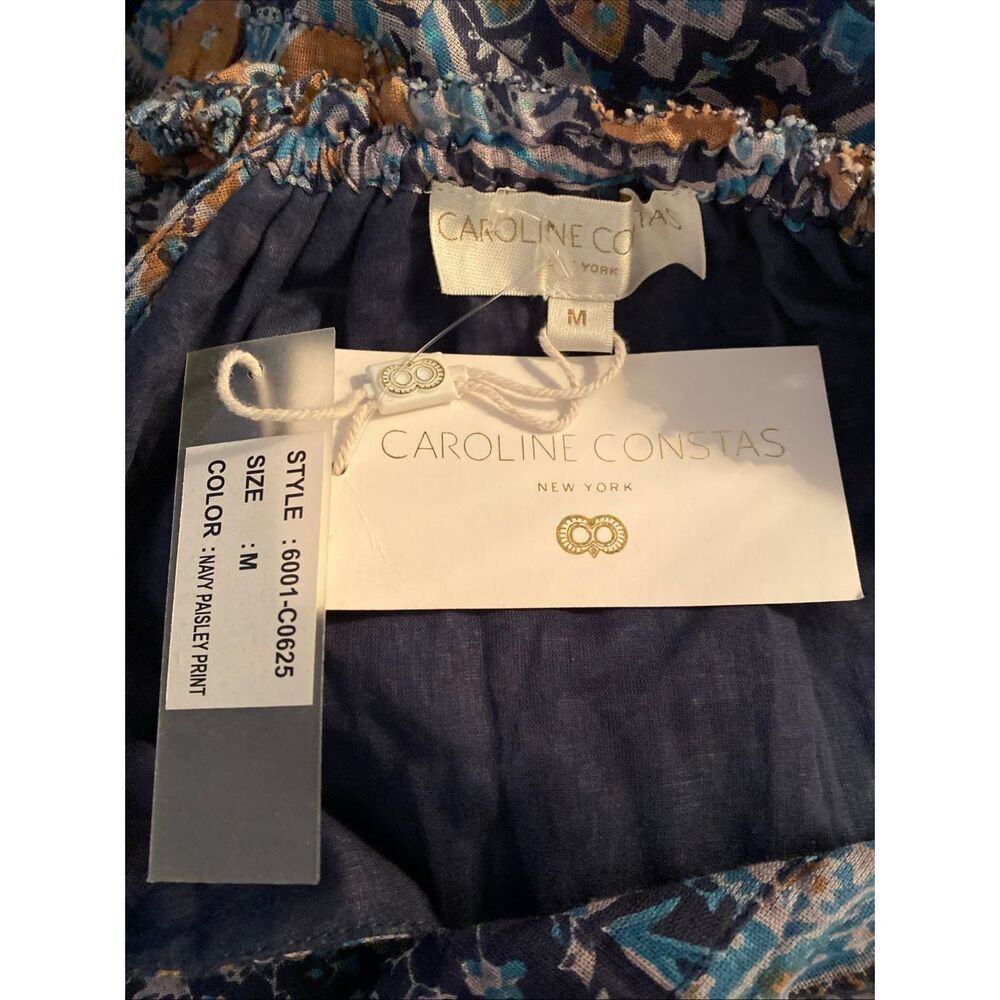 Caroline Constas Blue Paisley Halter Cotton Long Boho Maxi Dress M NWT/002 - Picture 11 of 13